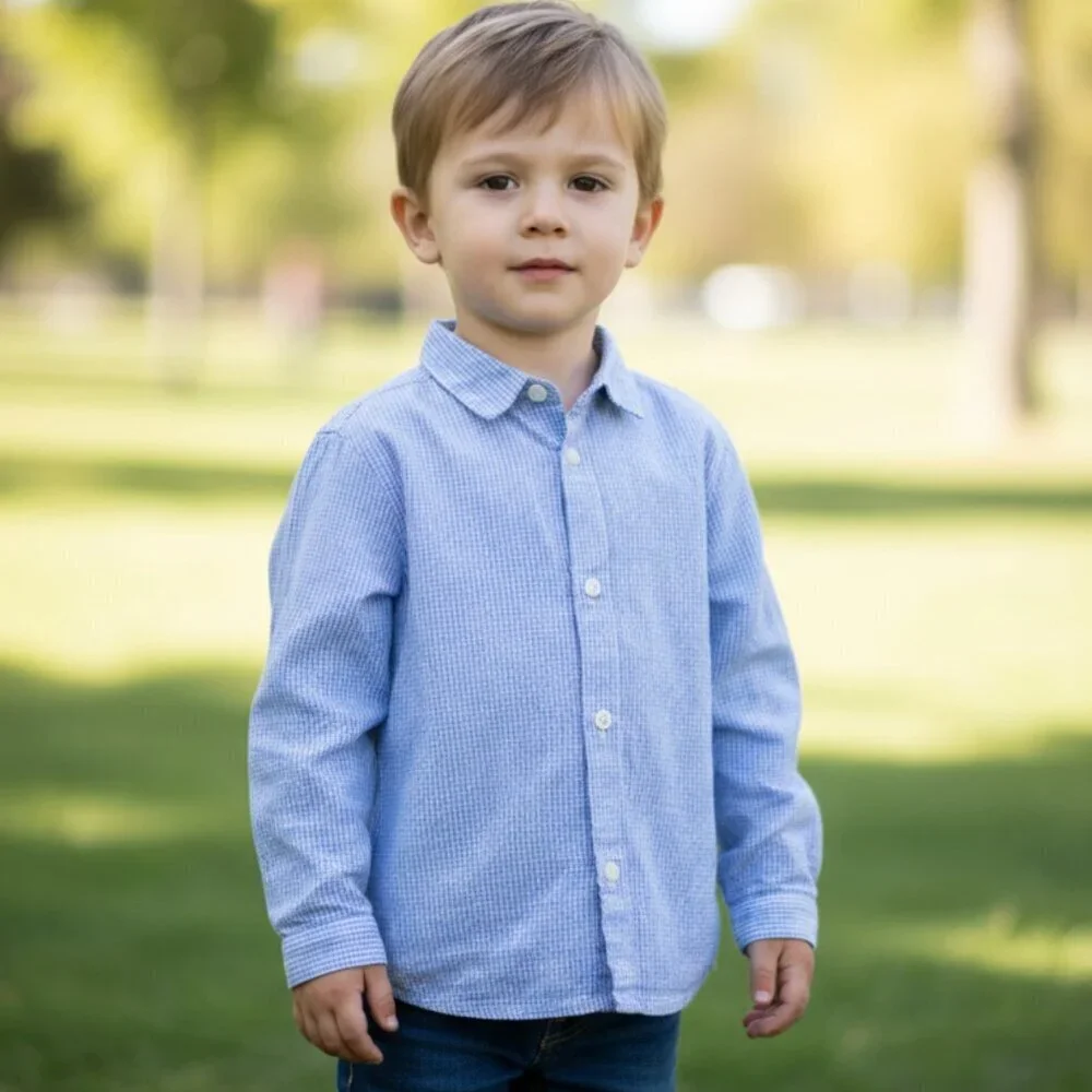 Gianfranco Ferre Boys Button Up Shirt Check Size 4